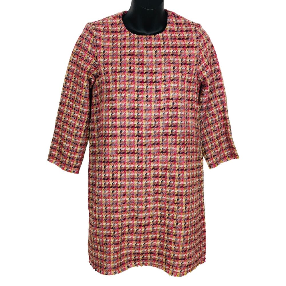 Zara TRF Collection Multi Color Tweed Dress Small